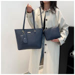 Women’s Elegant PU Leather Handbag 3 Part – Large-Capacity Tote with Lock Detail