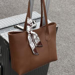 Women’s PU Leather Tote Bag – Korean Style Medium Handbag with Soft Handle