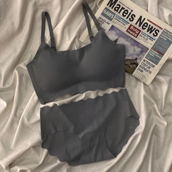 Women’s Seamless Bra and Panty Set – Cotton Padded Camisole with Adjustable Straps