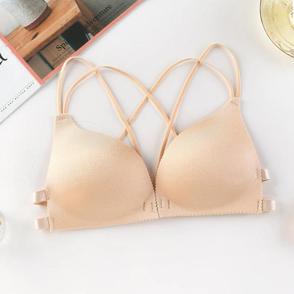 Women’s Front Open Nylon Full Cup Bra – Lightweight Everyday Comfort with Thin Straps