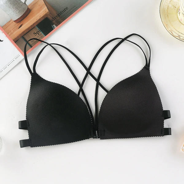 Women’s Front Open Nylon Full Cup Bra – Lightweight Everyday Comfort with Thin Straps