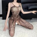Women’s Lace Lingerie Bodysuit Set – Sheer Teddy with Stockings & Accessories