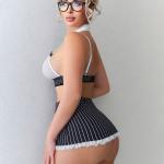 Women’s Erotic Uniform Lingerie Set – Sexy Striped Bow Miniskirt & Underwear Outfit
