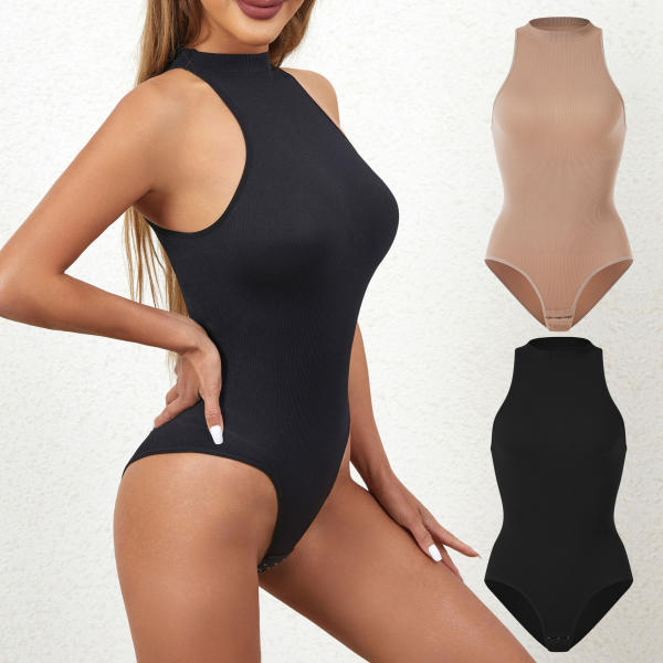 Women’s Seamless Shapewear Bodysuit – High Neck Slimming Full Body Tummy Control