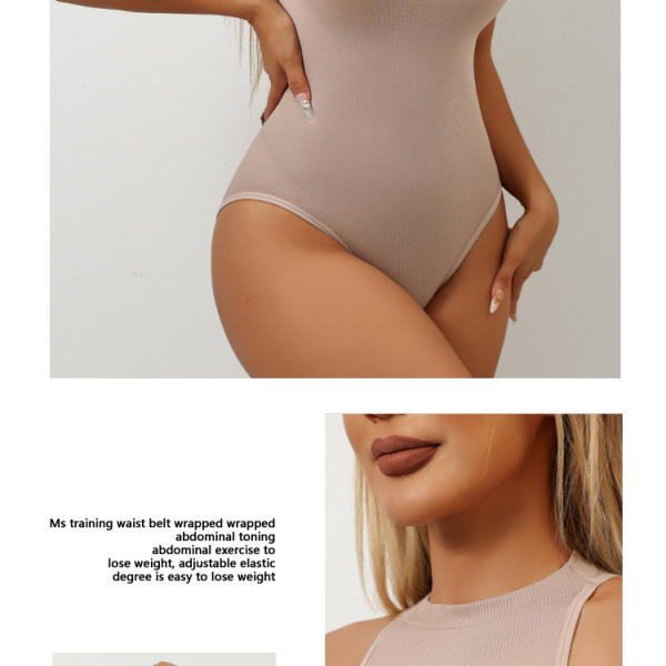 Women’s Seamless Shapewear Bodysuit – High Neck Slimming Full Body Tummy Control